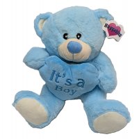 30412-11B:  28CM BLUE BEAR WITH HEART